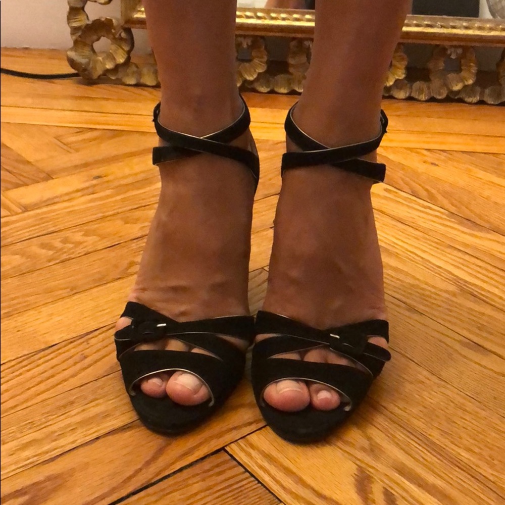 Hermes Black Suede Sandals